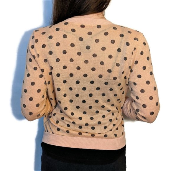 Spoiled Polka Dot Cardigan Sweater with Zipper M - Picture 4 of 11